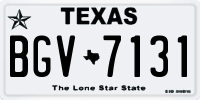 TX license plate BGV7131
