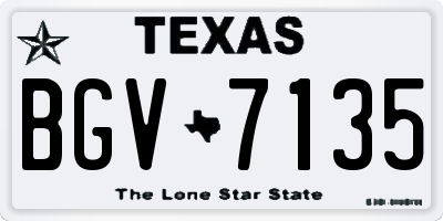 TX license plate BGV7135