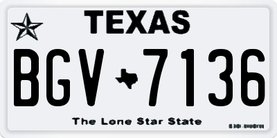 TX license plate BGV7136