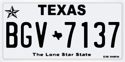 TX license plate BGV7137