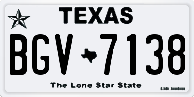 TX license plate BGV7138
