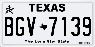 TX license plate BGV7139