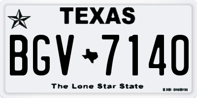 TX license plate BGV7140