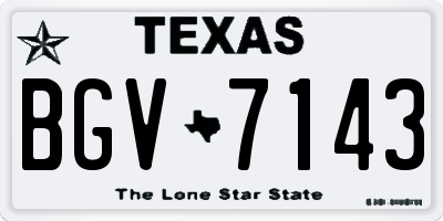 TX license plate BGV7143