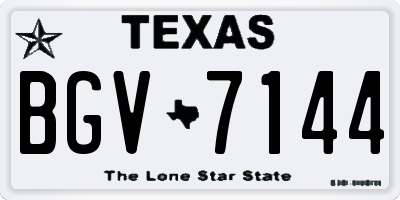 TX license plate BGV7144