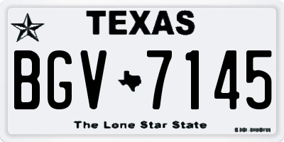 TX license plate BGV7145