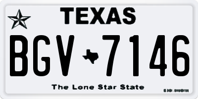 TX license plate BGV7146