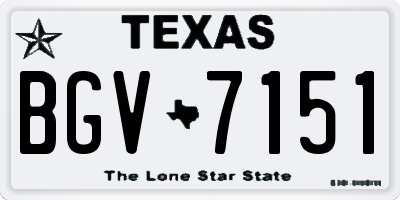 TX license plate BGV7151