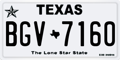 TX license plate BGV7160