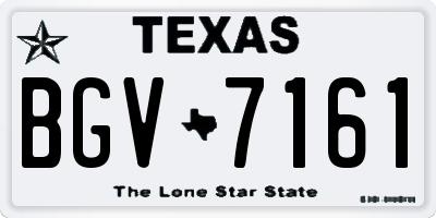 TX license plate BGV7161