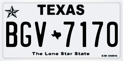 TX license plate BGV7170