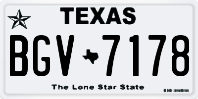 TX license plate BGV7178