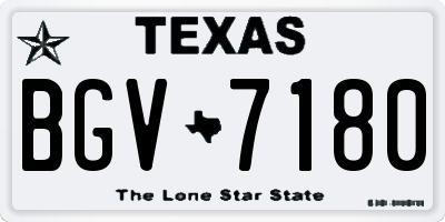 TX license plate BGV7180