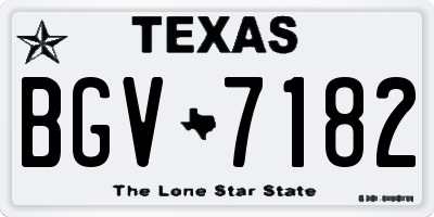 TX license plate BGV7182
