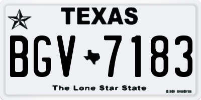 TX license plate BGV7183