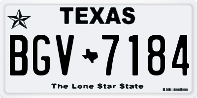 TX license plate BGV7184