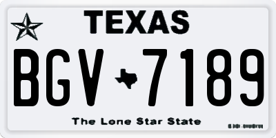 TX license plate BGV7189