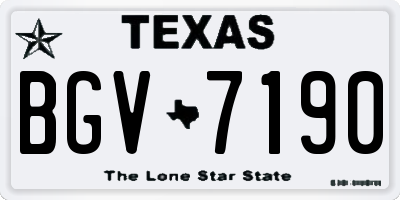 TX license plate BGV7190