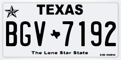 TX license plate BGV7192