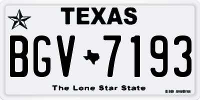 TX license plate BGV7193