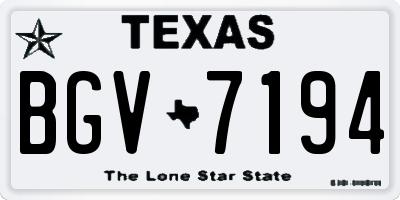TX license plate BGV7194