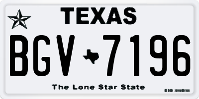 TX license plate BGV7196