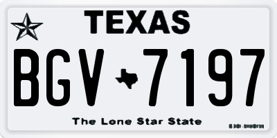 TX license plate BGV7197
