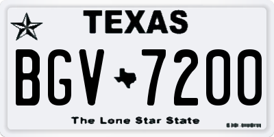 TX license plate BGV7200