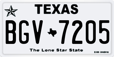 TX license plate BGV7205