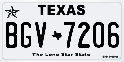TX license plate BGV7206