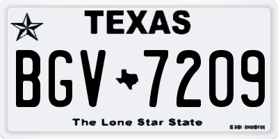 TX license plate BGV7209