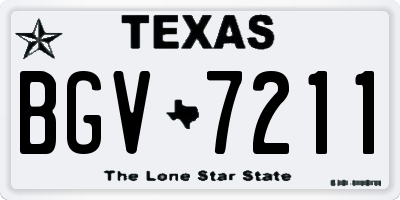 TX license plate BGV7211