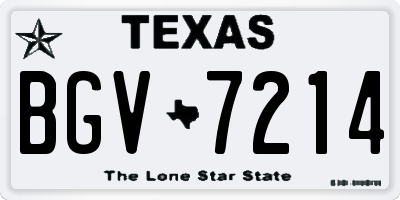 TX license plate BGV7214