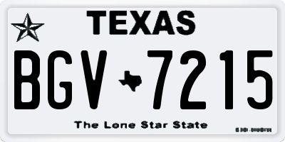 TX license plate BGV7215