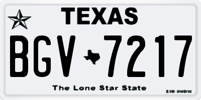 TX license plate BGV7217