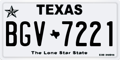 TX license plate BGV7221