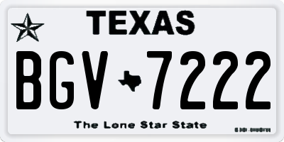 TX license plate BGV7222