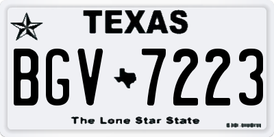 TX license plate BGV7223