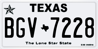 TX license plate BGV7228