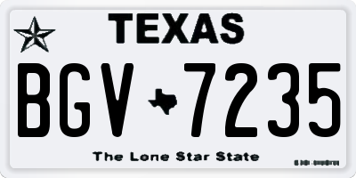 TX license plate BGV7235