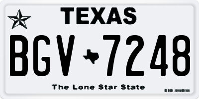 TX license plate BGV7248