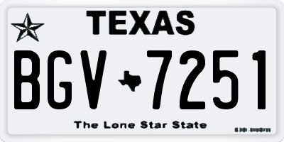 TX license plate BGV7251