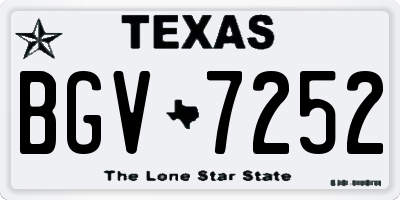 TX license plate BGV7252