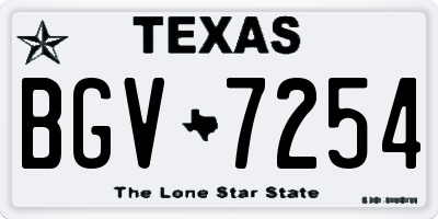 TX license plate BGV7254