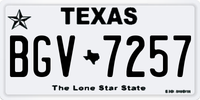 TX license plate BGV7257