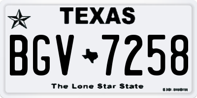 TX license plate BGV7258