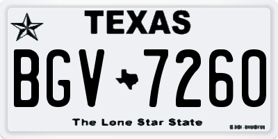 TX license plate BGV7260