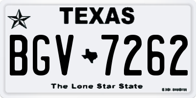TX license plate BGV7262