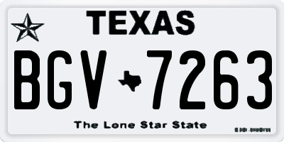 TX license plate BGV7263