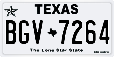 TX license plate BGV7264